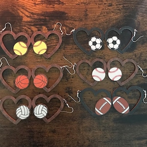 Wooden Sports Earrings