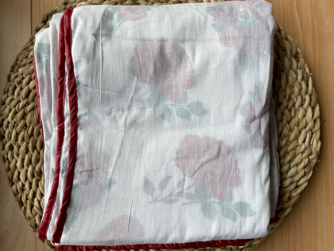 Nepali Dhaka Blanket Newari Gacha Red Rose Flower Print Etsy