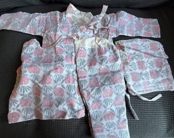 Newborn to month Baby Nepali Dhaka Bhoto set|Made in Nepal| Muslin  Cotton made|Cotton Daura Surwal Bhoto Set