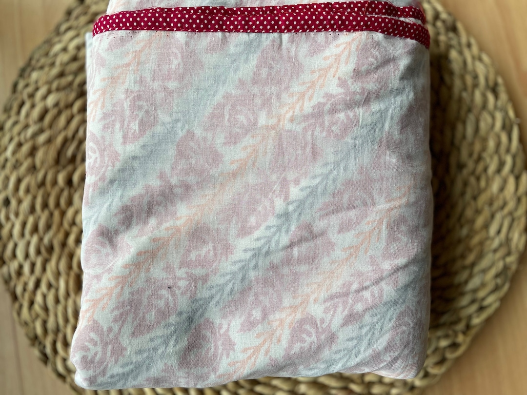 Nepali Dhaka Blanket Newari Gacha Red Leaf Print Khasto - Etsy