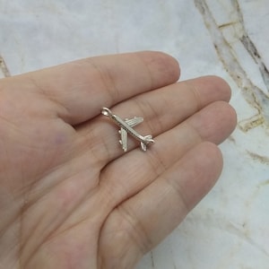 Airliner Charms - 4 count - Airplane Charms - Jewelry Supplies - Silver Toned Charms