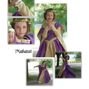 Purple medieval dress for child - Robe médiévale violette enfant