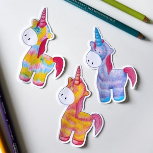 Tie Dye Unicorns Die Cut Sticker Set