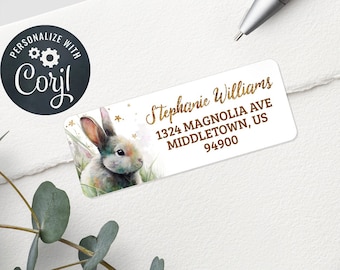 Easter Address Label - Avery 5160 Compatible - Bunny Spring Editable Label Template - 1" x 2-5/8" Labels Avery 5160 Compatible BU1222