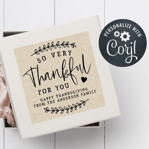 Thanksgiving Label Template - Square Labels - Boho Kraft Paper Rustic Thanksgiving Tag -  Thanksgiving Printable 2-inch & 1.5-inch Label Tag