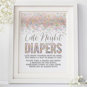 Late Night Diapers Sign: Gender Neutral Baby Sprinkle (PDF & JPG) RSB1024