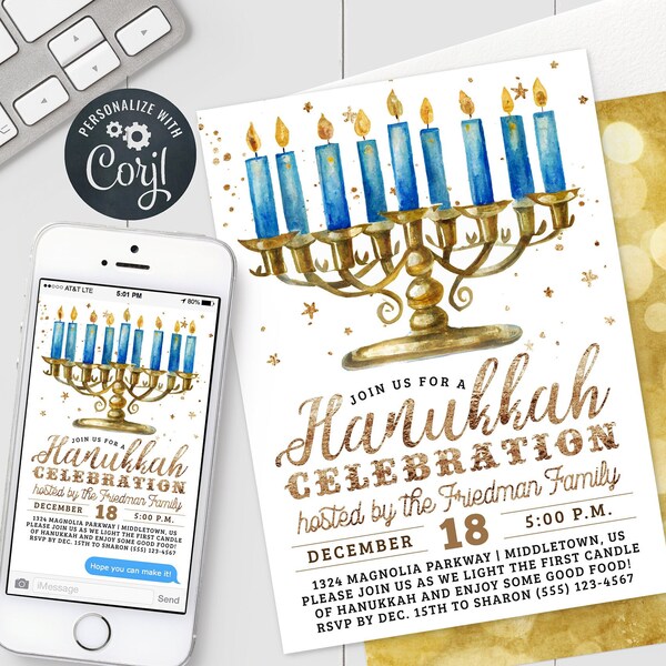 Hanukkah Invitation Etsy