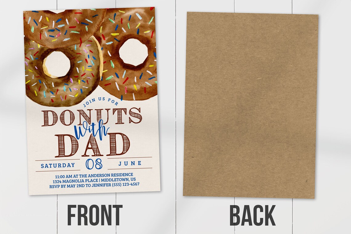 Donuts With Dad Invitation Fathers Day Invitation Editable - Etsy