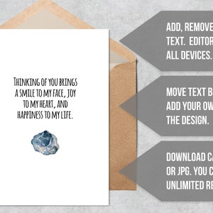 Printable Thinking of You Card - You Rock Editable Card Template ...
