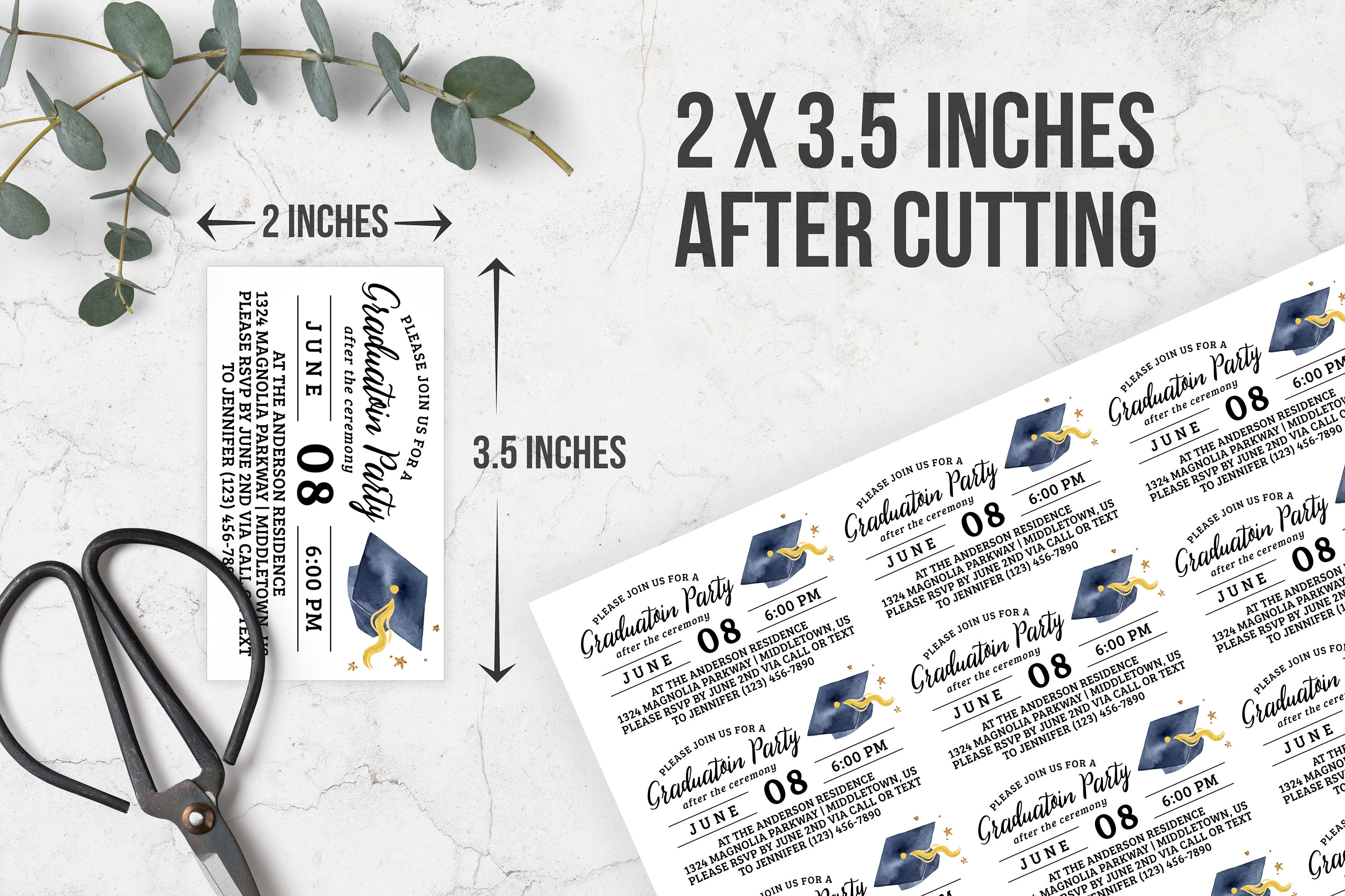 Graduation Party Insert Enclosure Card Avery 28878 Template Etsy