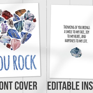 Printable Thinking of You Card - You Rock Editable Card Template ...