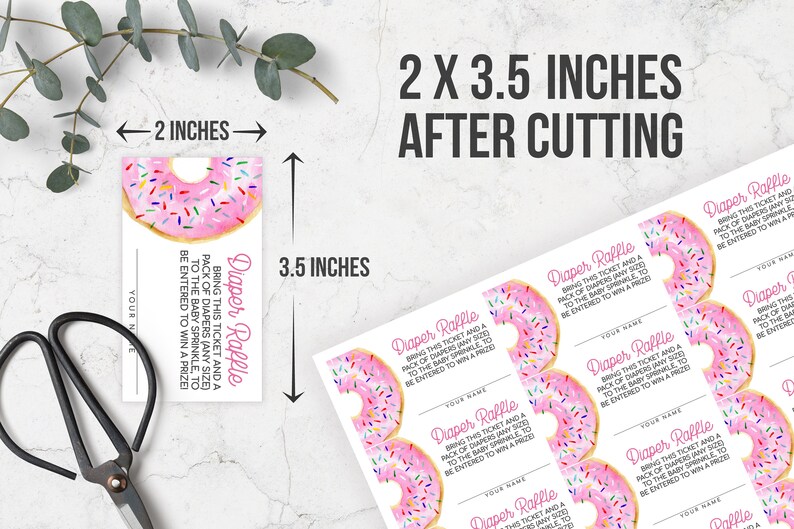 avery-28878-diaper-raffle-card-template-pink-donut-girl-baby-etsy