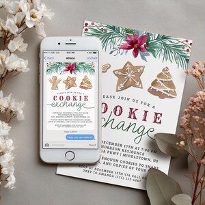 Christmas Cookie Exchange Invitation, 5x7 Digital Invite, Editable Template Instant Download PDF JPG image 11