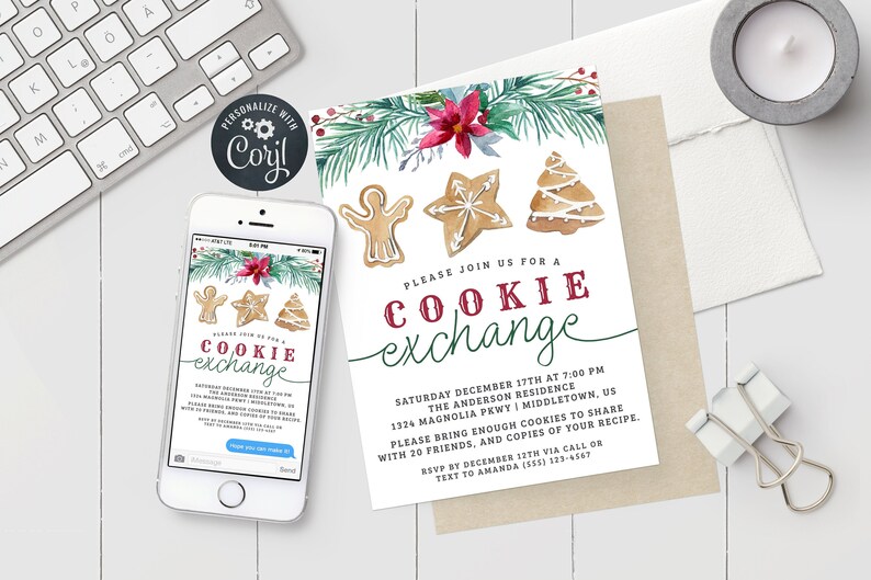 Holiday Cookie Exchange Digital Invitation