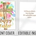 Printable Easter Card Cross Happy Easter Editable Template - Etsy