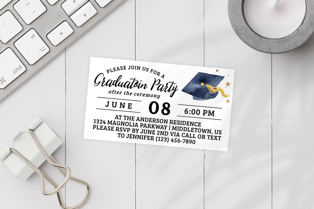 Graduation Party Insert Enclosure Card Avery 28878 Template 2 X 3.5