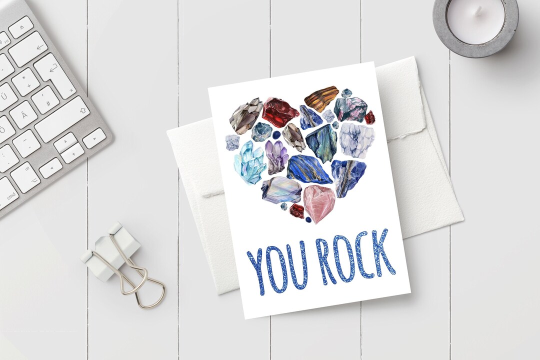 Printable Thinking of You Card - You Rock Editable Card Template ...