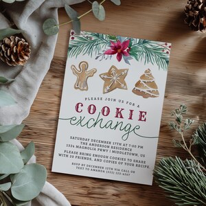 Christmas Cookie Exchange Invitation, 5x7 Digital Invite, Editable Template Instant Download PDF JPG image 12