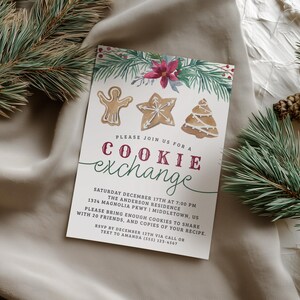 Christmas Cookie Exchange Invitation, 5x7 Digital Invite, Editable Template Instant Download PDF JPG image 10
