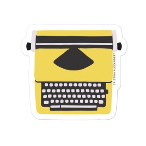 Typewriter Sticker, Die Cut Vinyl Sticker, Water-Resistant Sticker, Laptop sticker
