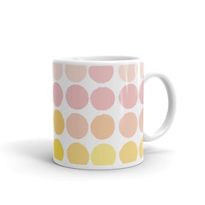 Circles White Coffee Mug, polka dot coffee cup