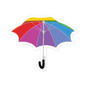 Umbrella Sticker, Die Cut Vinyl Sticker, Water-Resistant Sticker, Laptop sticker