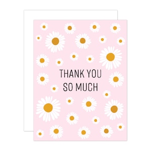 Thank You Card, Daisy Thank You So Much Greeting Card, Floral Thank You Card