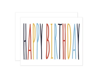 Birthday Card, Tall Happy Birthday Greeting Card, Boy Card, Birthday Card For Him, Birthday Card For Her