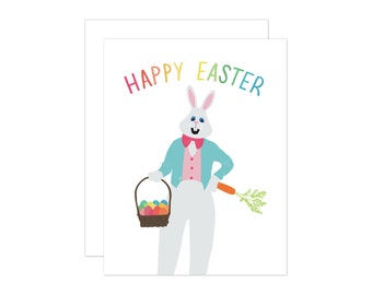 Happy Easter Card, Easter Bunny Card, Easter Greeting Card