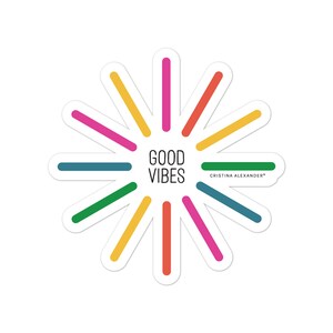 Good Vibes Sticker, Die Cut Vinyl Sticker, Water-Resistant Sticker, Laptop sticker