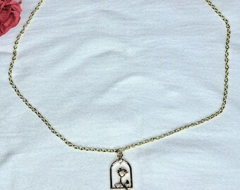 Enchanting Objects - Rose and Rhinestone necklace