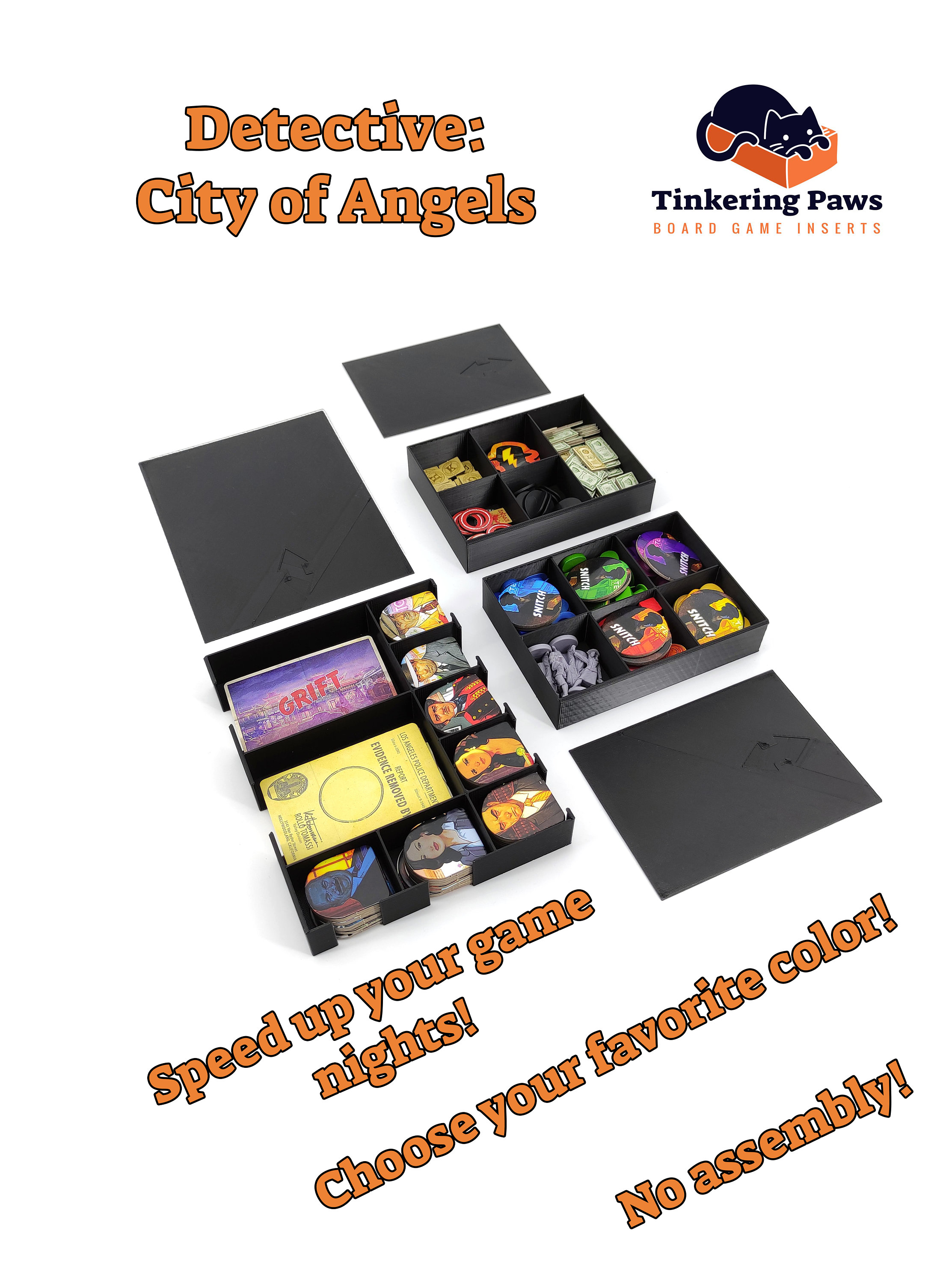 Detective: City of Angels Board Game Insert - Etsy