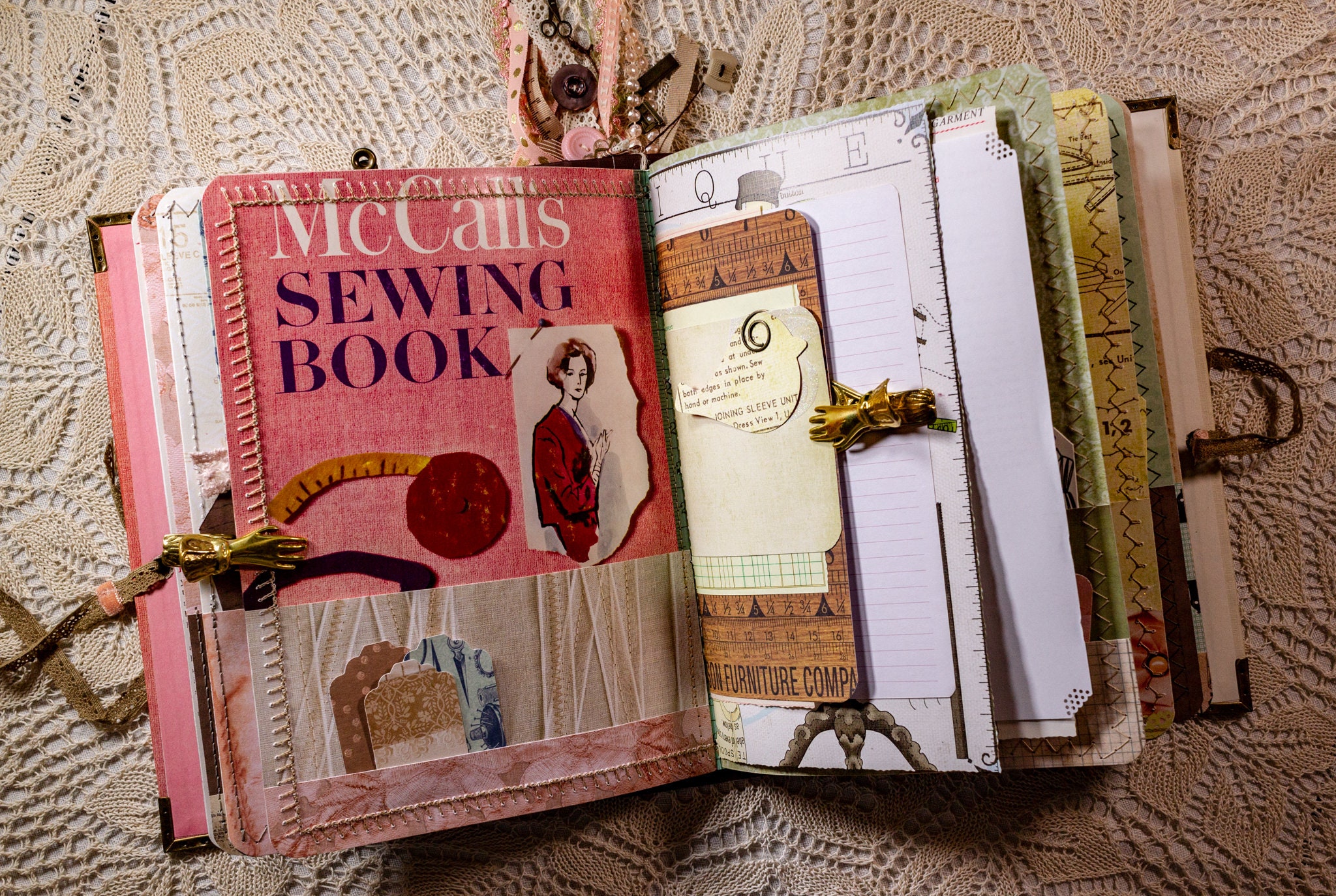 Heirloom Sewing Book Junk Journal Etsy