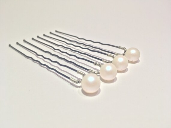 white hair pins