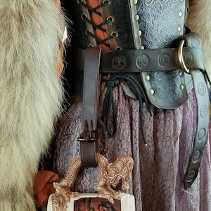 Brown leather mug strap/ frog