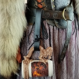 Black leather mug strap / frog
