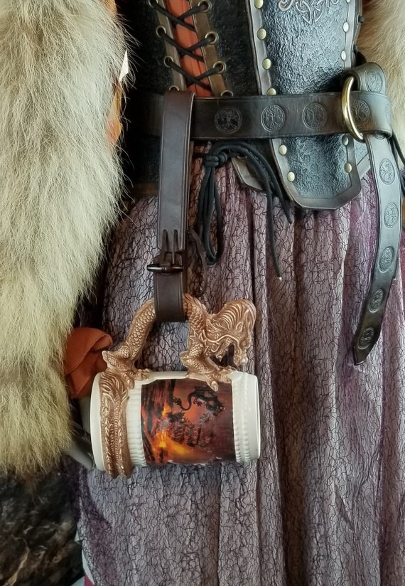 Brown Leather Mug Strap/ Frog Etsy