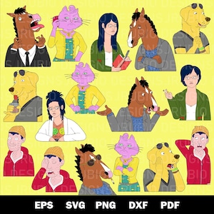 Cavaleiro Bojack 16 pack eps svg png dxf & pdf