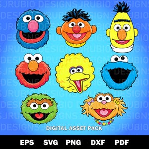 Sesame Street Design Pack | SVG, PNG, EPS, DXF, PDF | Ideal for Cricut and Sublimation