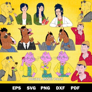 Bojack horseman 16 pack eps svg png dxf & pdf