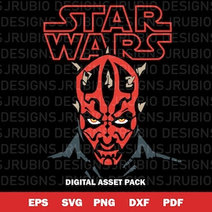 Darth Maul svg Bundle | Star Wars Logo svg for Cricut | Star Wars Font Vector | Darth Maul png Transparent, eps, dxf, pdf
