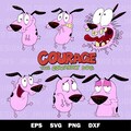 Courage the cowardly dog 7 pack eps svg png & dxf product logo
