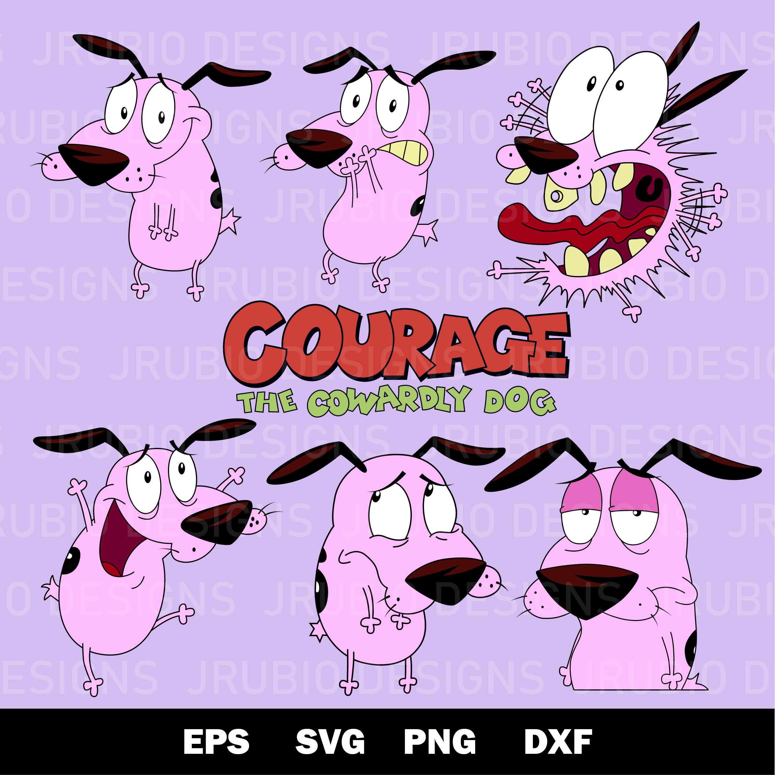Courage the Cowardly Dog 7 Pack Eps Svg Png & Dxf - Etsy Canada