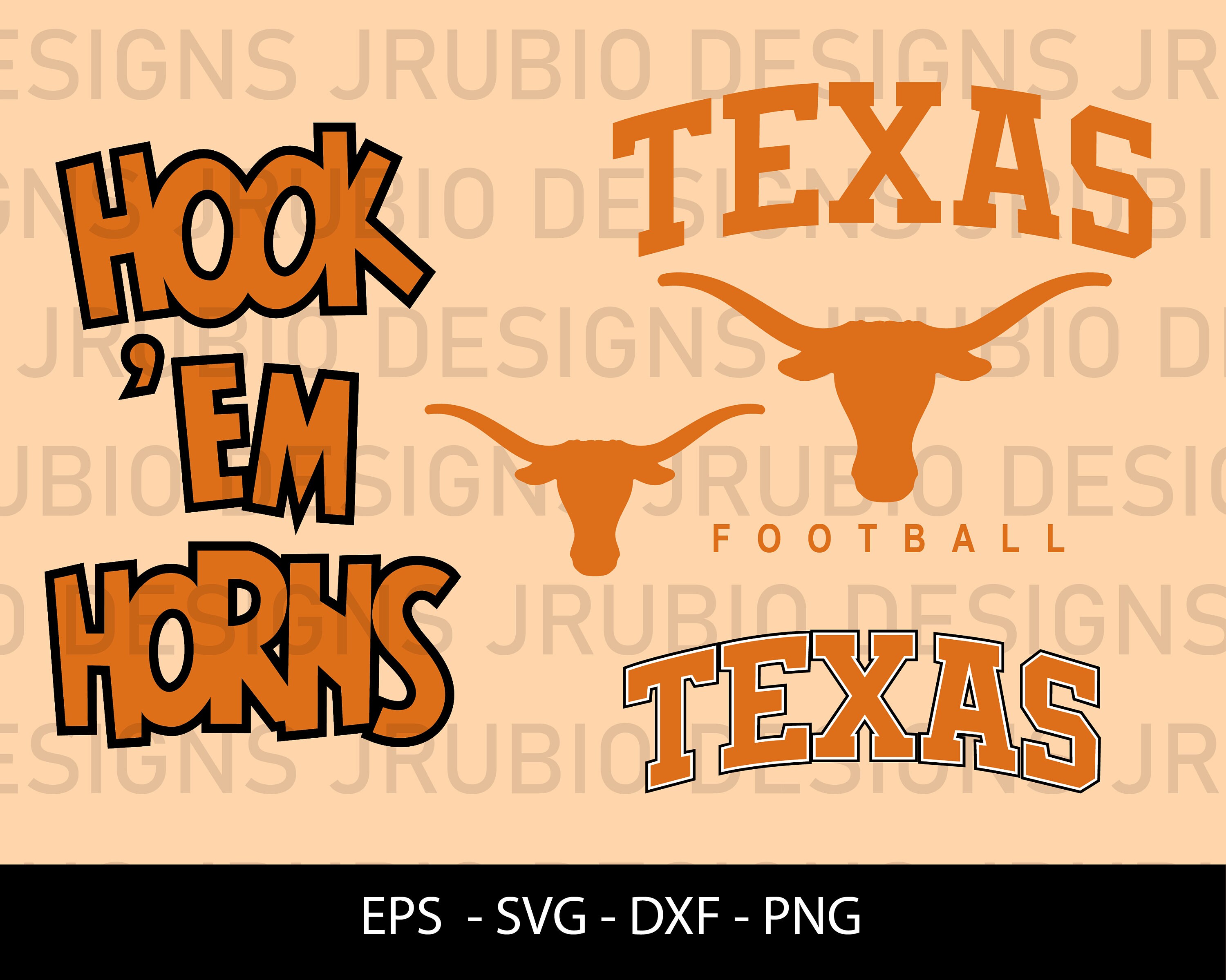 Pack Texas Football University Team Logo Eps Svg Png Etsy