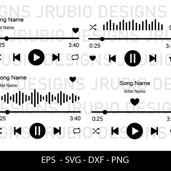 Music player Pack - svg & eps, music buttons, display