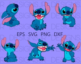 Stitch 6 pack eps svg png & dxf