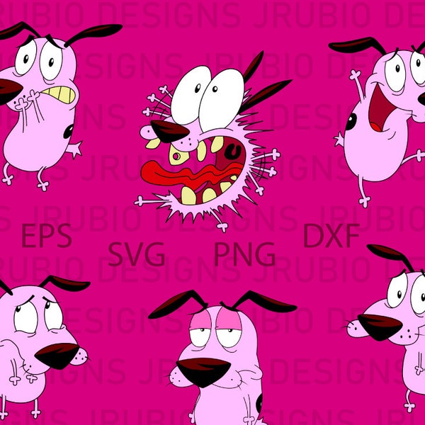 Courage the cowardly dog 6 pack eps svg png & dxf
