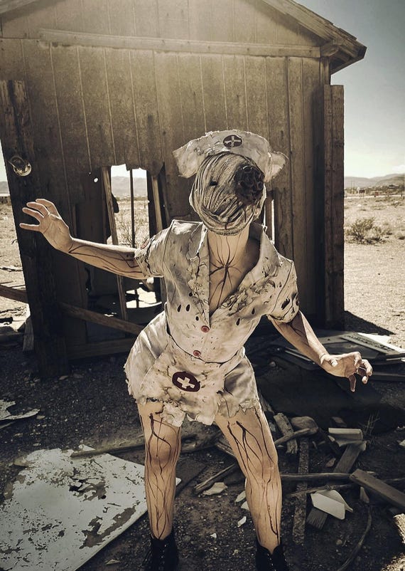 Bloody Zombie Nurse Costume: Distressed Halloween Outfit (NO MASK) - Etsy