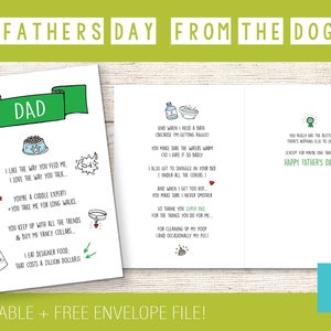Grappige kaart (van de HOND)... geweldig cadeau voor papa.. Exclusief ~ afdrukbare Happy Father's Day GEDICHT kaart... + GRATIS envelop van @smashyourlist