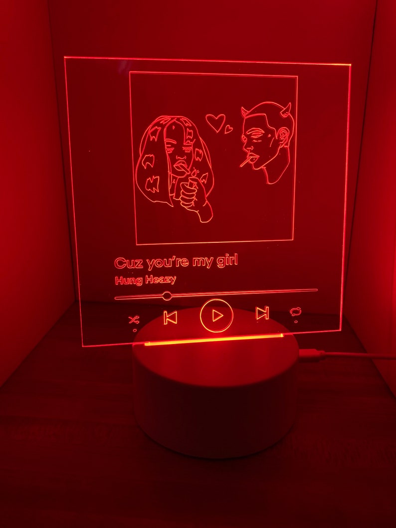 Custom Spotify Night Light/Spotify Plaque/Acrylic light up Etsy